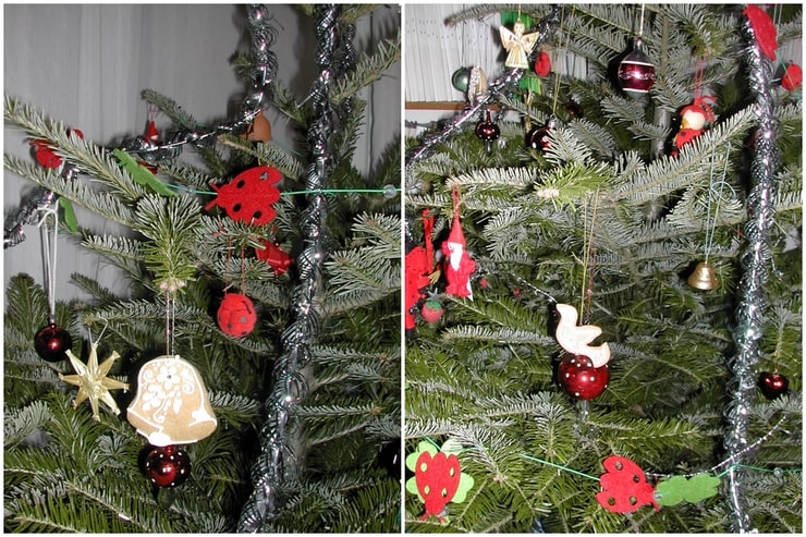 Petrőczi Éva: Első karácsonyfánk, katicákkal, gombákkal
